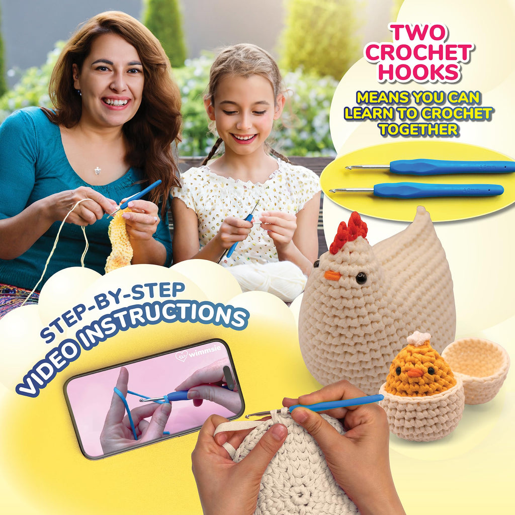 Wimmsie Beginner Crochet Animal Kit (Chicken, Chick and Egg) — photo 6