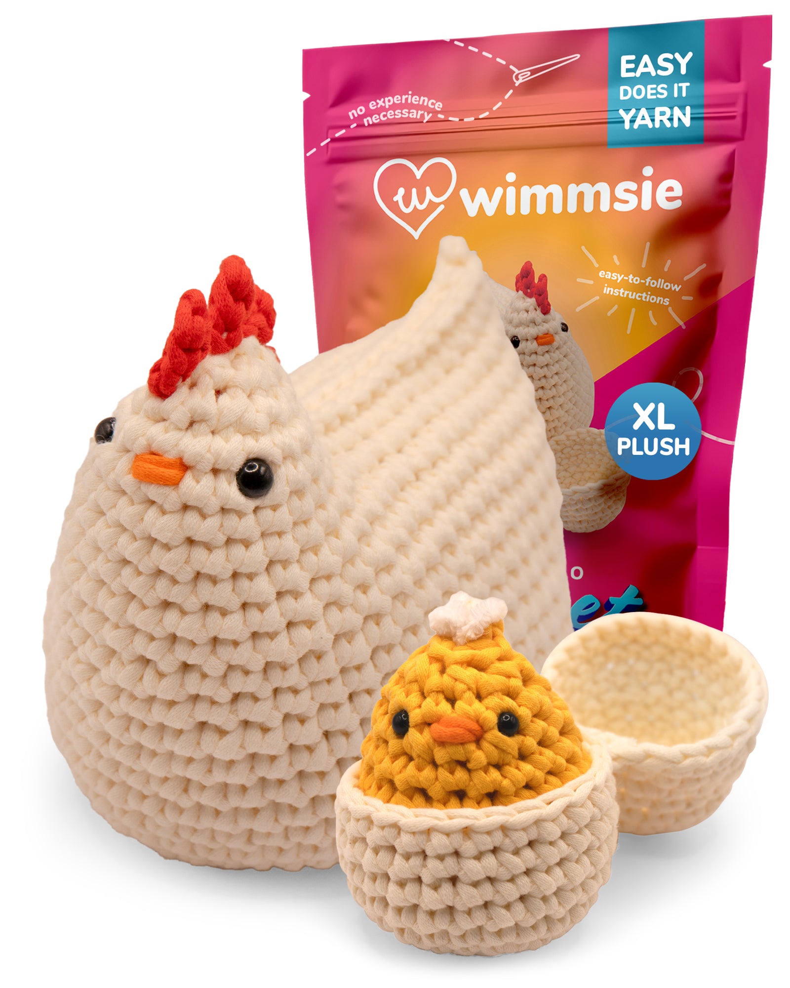 Wimmsie Crochet Kit - Chicken & Egg - White (FBA)