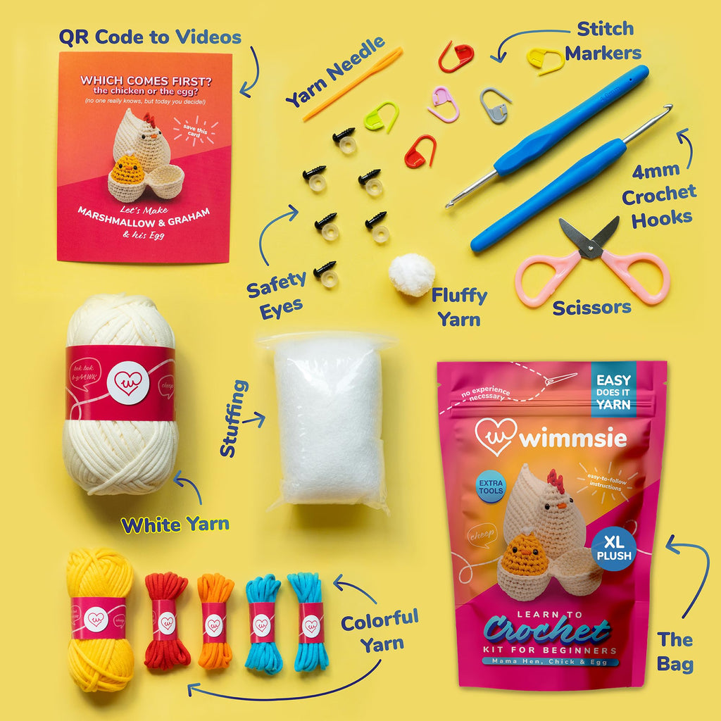 Wimmsie Beginner Crochet Animal Kit (Chicken, Chick and Egg) — photo 3